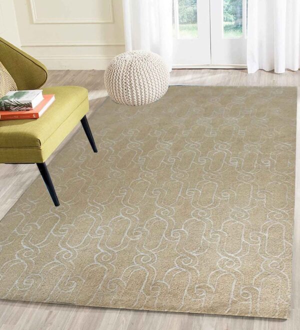 Purple Geometrical Wool Hand Tufted Carpet