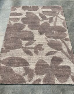 Beige Floral Wool Hand Tufted Carpet