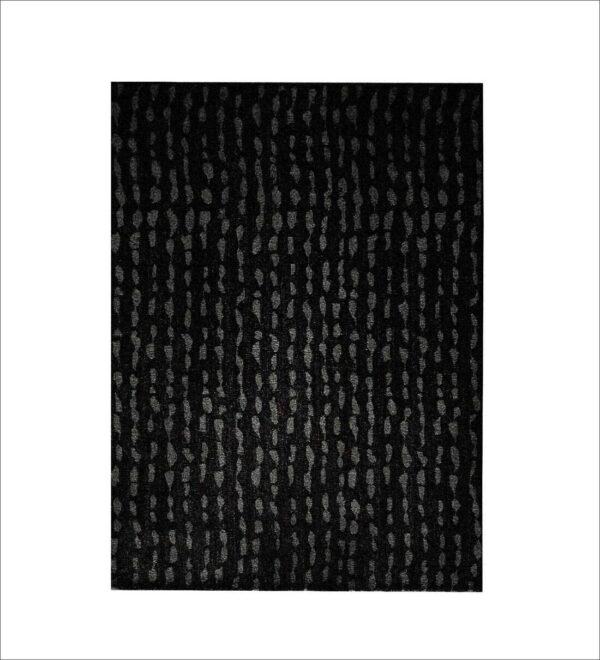 Black Abstract Wool Hand Tufted Carpet - Image 2
