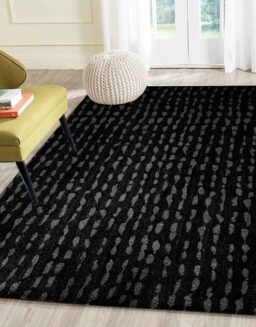 Black Abstract Wool Hand Tufted Carpet