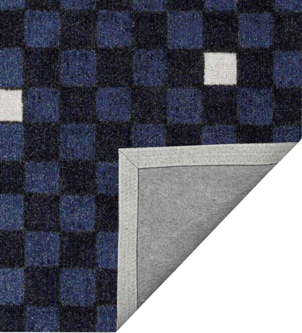 Blue Geometrical Wool Hand Tufted Carpet - Image 3