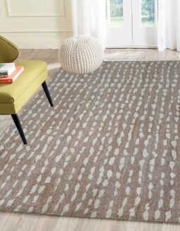 Brown Abstract Wool Hand Tufted Carpet