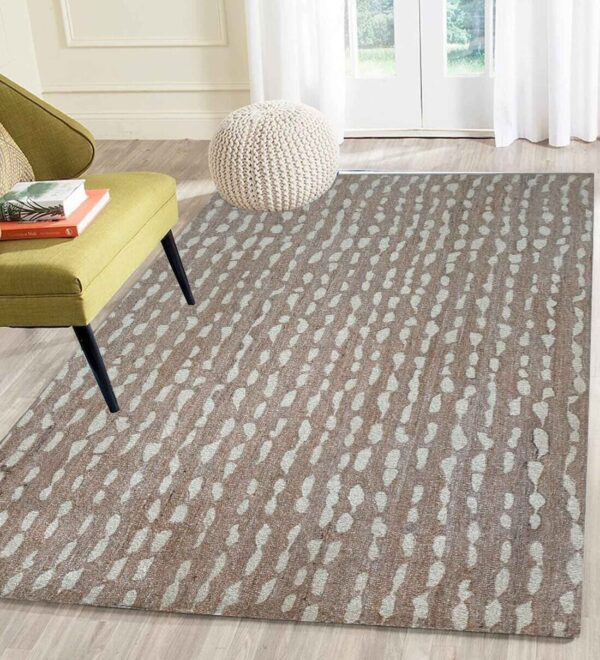 Brown Abstract Wool Hand Tufted Carpet