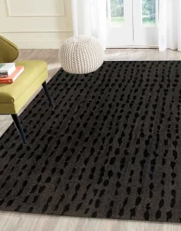 Brown Abstract Wool Hand Tufted Carpet