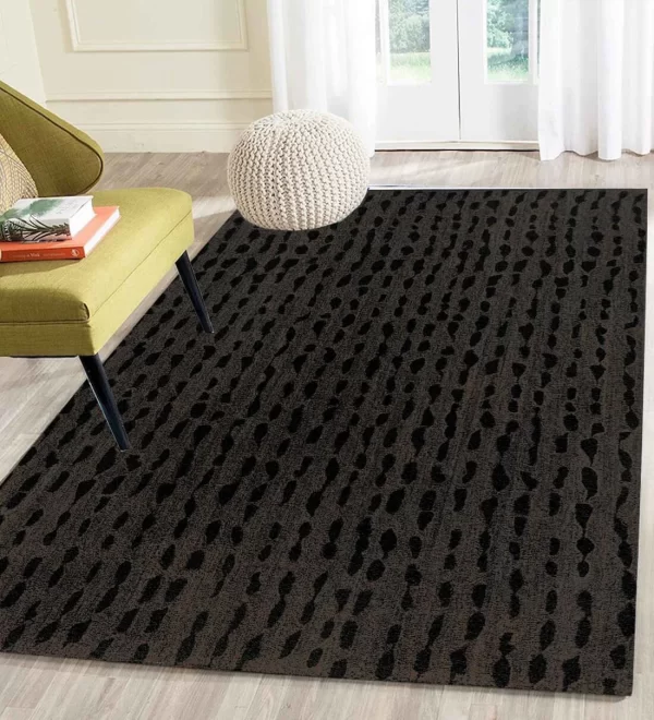 Brown Abstract Wool Hand Tufted Carpet