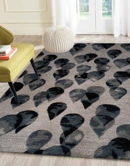 Grey Abstract Wool Hand Tufted Carpet