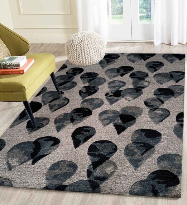 Grey Abstract Wool Hand Tufted Carpet