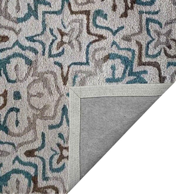 Brown Geometrical Wool Hand Tufted Carpet - Image 3