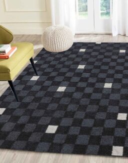 Grey Geometrical Wool Hand Tufted Carpet