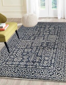 Grey Geometrical Wool Hand Tufted Carpet