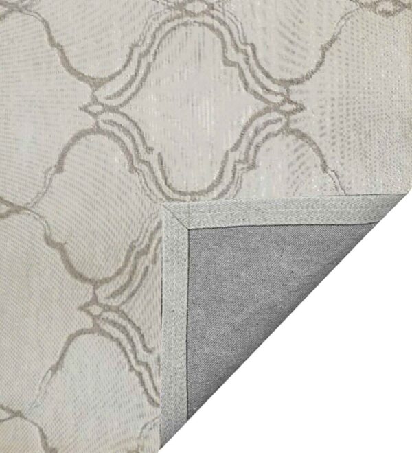 Beige Geometrical Wool Hand Tufted Carpet - Image 3